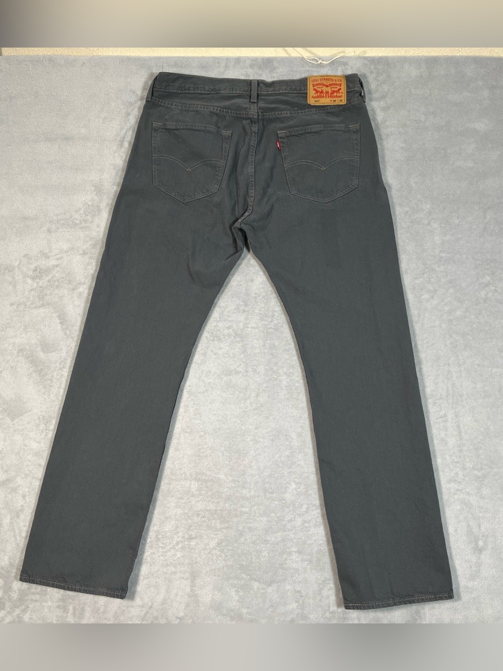 Levis 501 Original Fit Straight Leg Jeans Slate Blue Gray Mens 36x32 Button Fly